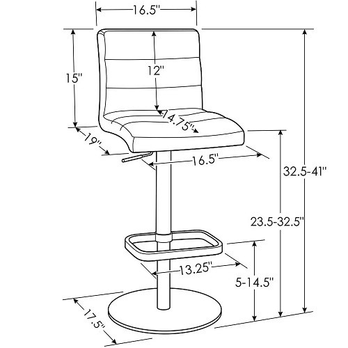 Height Adjustable Bar Chair With Back Height Adjustable Bar Chair With Back