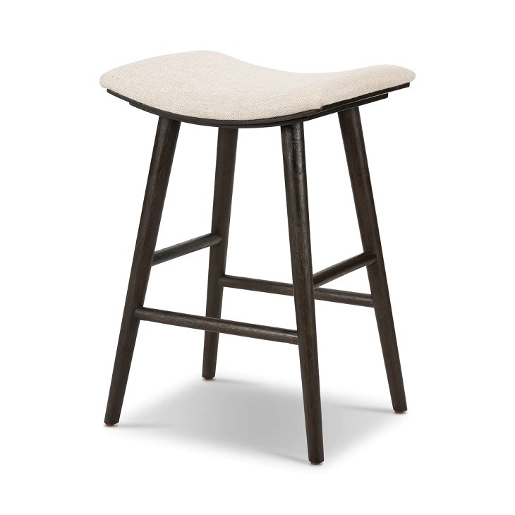 Saddle Stool With Antique Grey Base